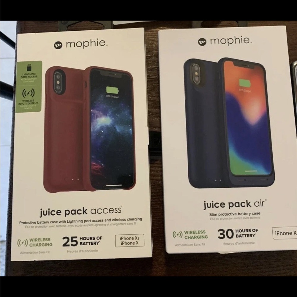 Mophie Juice Pack Access and Juice Pack Air for IPhone X or XS (NOT MAX) NEW